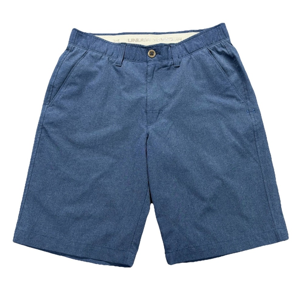Under‎ Armour UA Match Play Golf Shorts Mens 32 Blue Heat Gear Loose Fit Stretch
